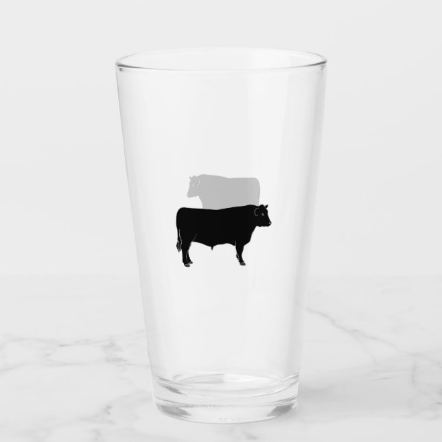 Beef Cattle - Black Angus Bull Glass (Front)
