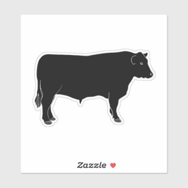 Beef Cattle - Black Angus Bull Sticker (Sheet)