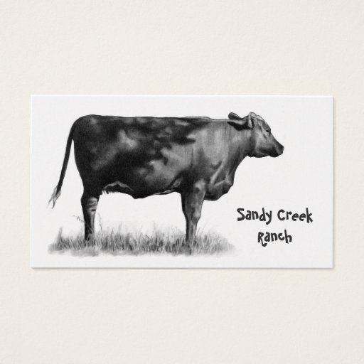 Customizable Beef, Cattle, Cow: Agriculture, Farm: Pencil Art Business Cards