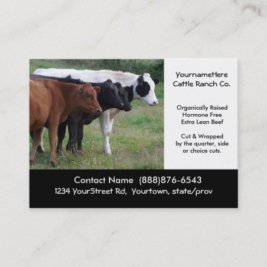 Beef Cattle Farming or Butchering Business Card | Zazzle.com