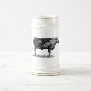 Beef Cow/Heifer in Pencil: Realism: Drawing Beer Stein