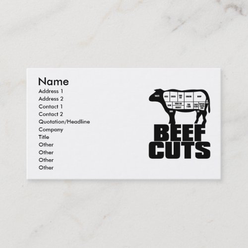 Beef_Cuts Business Card Templates