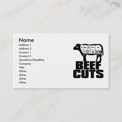 Customizable Beef_Cuts Business Card Templates
