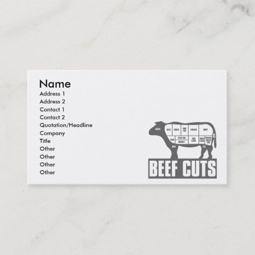 Beef_Cuts Business Card Templates