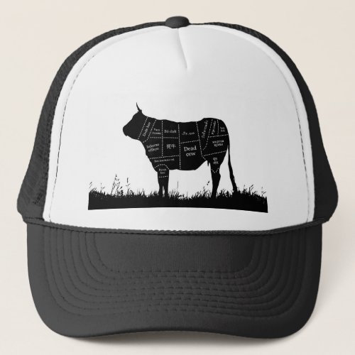 Beef cuts from the cow vegetarianvegan point of trucker hat