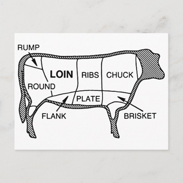 Beef Diagram Postcard (Front)