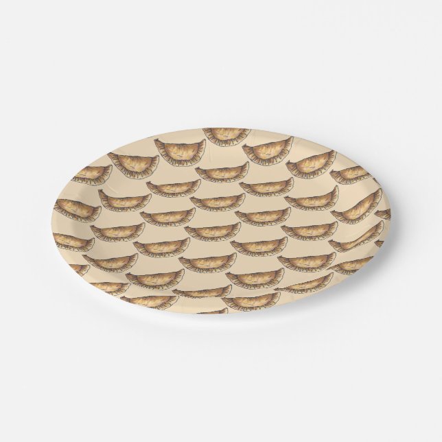 Beef Empanadas Spanish Latin American Food Pastry Paper Plates (Angled)