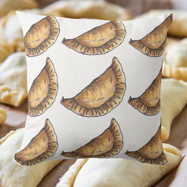 Beef Empanadas Spanish Latin American Food Pastry Throw Pillow (Empanada pillow)