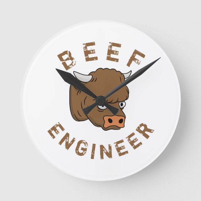 Beef Engineer Round Clock (Front)