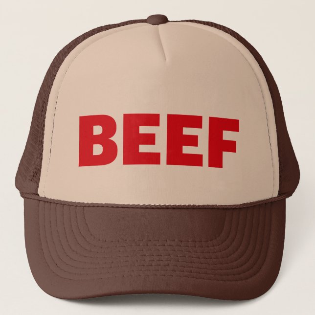 BEEF fun slogan trucker hat (Front)