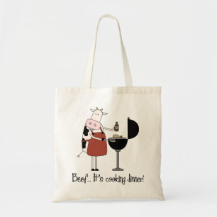 Beef It's Cooking Dinner Funny Cow BBQing Chicken Tote Bag