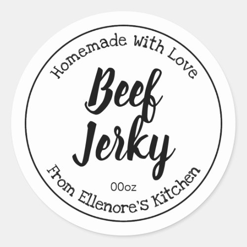 Beef Jerky Classic Round Sticker