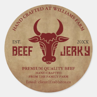 Beef Jerky Custom Label Sticker