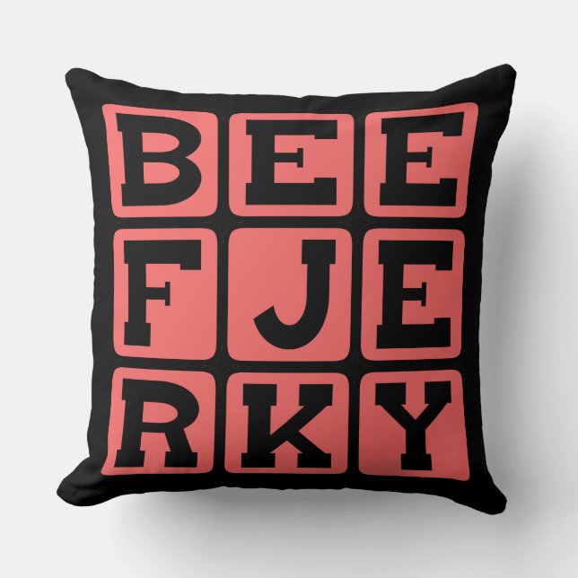 Beef Jerky, Dehydrated Treat Throw Pillow (Front)