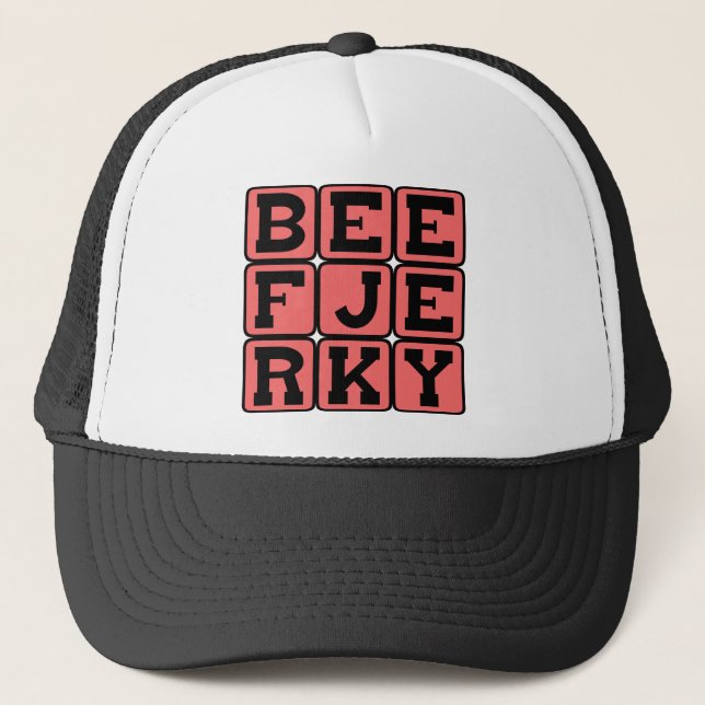 Beef Jerky, Dehydrated Treat Trucker Hat (Front)