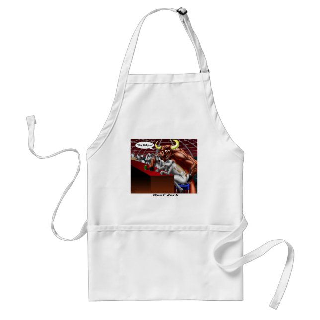 Beef Jerky Origins Funny Cow & Bull Cartoon Gifts Adult Apron (Front)