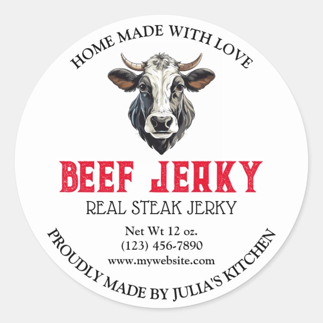 Beef Jerky Product Label Sticker (Front)