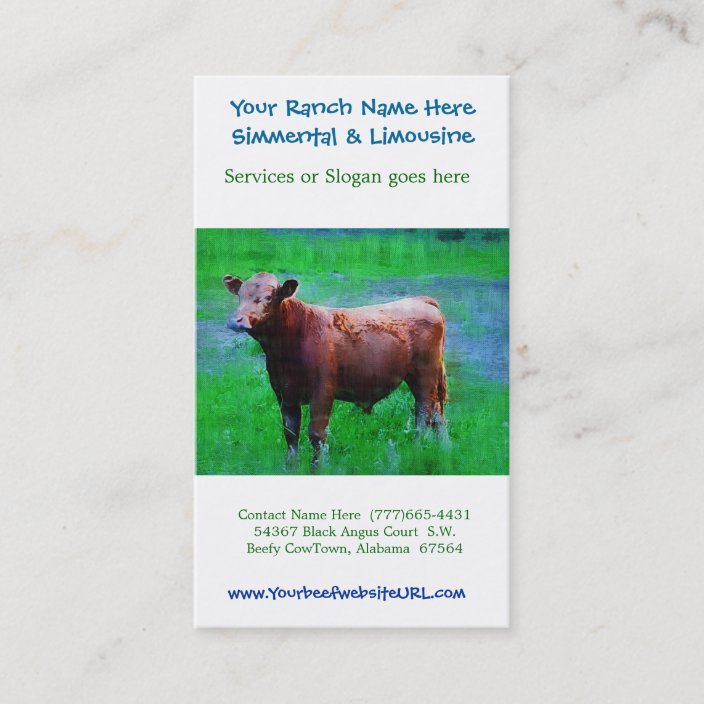 Beef Ranch Cattle Farming Business Card