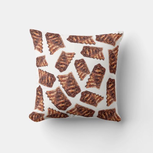 Beef ribs pattern throw pillow