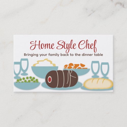 Beef roast dinner homestyle cooking chef catering business card