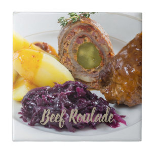 Beef Roulade with potatoes and red cabbage kitchen Ceramic Tile