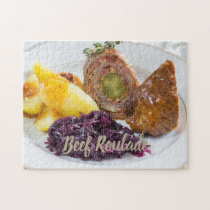 Beef Roulade with potatoes and red cabbage kitchen Jigsaw Puzzle