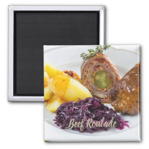 Beef Roulade with potatoes and red cabbage kitchen Magnet