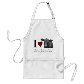 Beef Steak I Love Black Angus Adult Apron