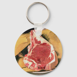 Beef Steak Vintage Art by Felix Vallotton Keychain