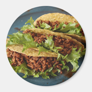 Beef Tacos Dinner Refrigerator Magnet