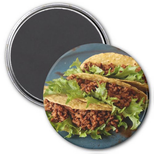 Beef Tacos Dinner Refrigerator Magnet