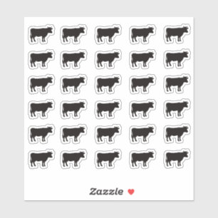 Beef Wedding Place Card Food Meal Menu Choice Cow Sticker