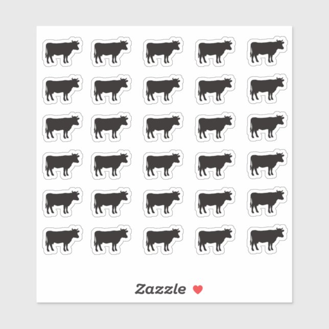 Beef Wedding Place Card Food Meal Menu Choice Cow Sticker (Sheet)