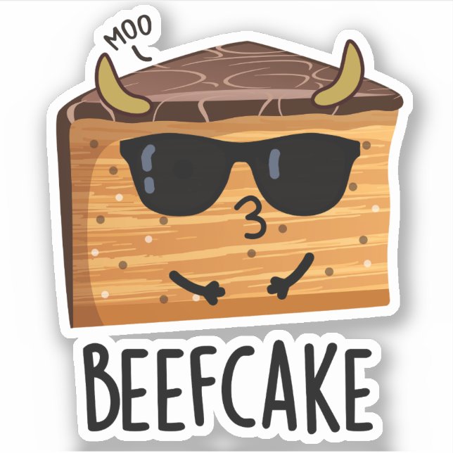 Beefcake Funny Cake Pun  Sticker (Front)