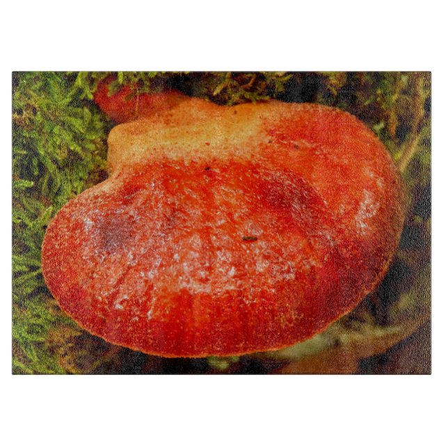 Beefsteak Fungus Glass Chopping Board (Front)