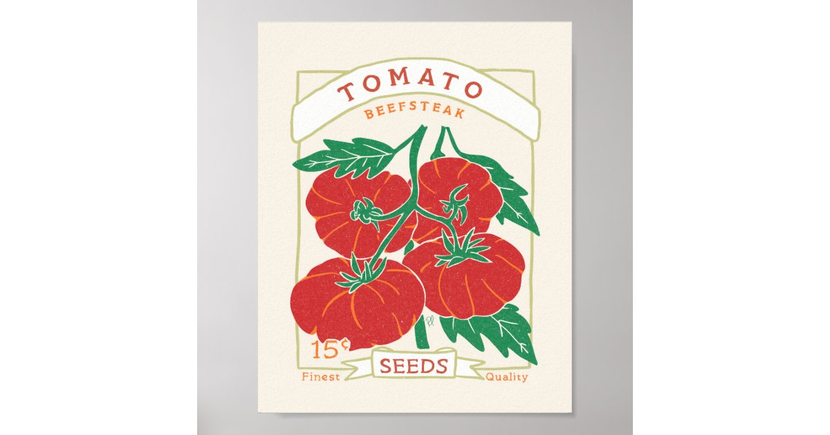 Beefsteak Tomato Seed Packet Poster Zazzle