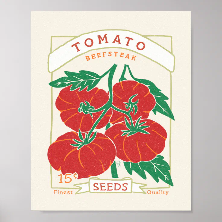 Beefsteak Tomato Seed Packet Poster Zazzle