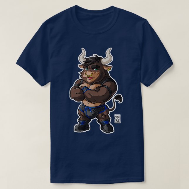 BEEFY BULL BLUE DETAILS BEARZOO SERIES T-Shirt (Design Front)