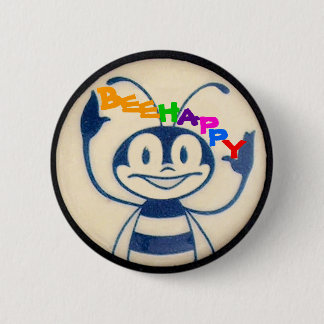 BEEHAPPY PINBACK BUTTON