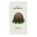 Beehive and bees on green leafs custom shipping labels