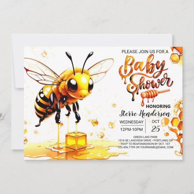 Beehive Baby Shower Invitation (Front)
