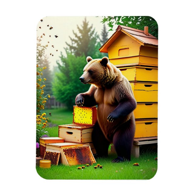 Beehive Bear Magnet (Vertical)