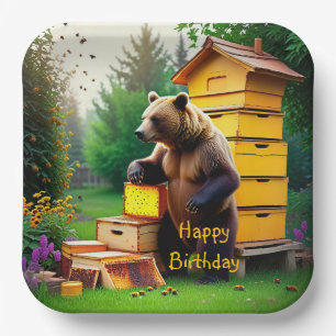 Beehive Bear Paper Plates