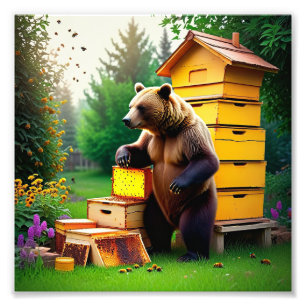 Beehive Bear Photo Print