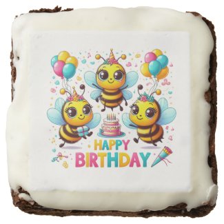 Beehive Birthday Bash Custom Dozen Brownies