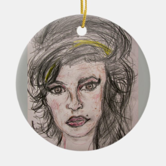 Beehive Girl Ceramic Ornament (Front)