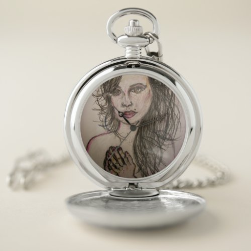 Beehive Girl Praying Pocket Watch