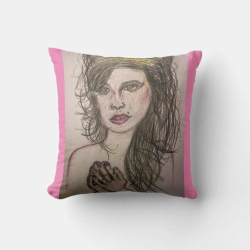 Beehive Girl Praying Throw Pillow