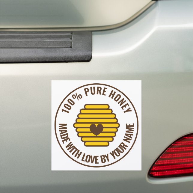 Beehive honey business sign car magnet (In Situ)