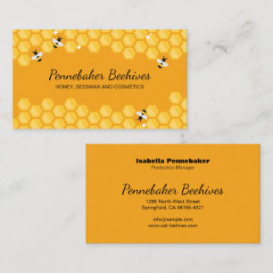 Beehive Honeycomb Border Beekeeper Business Card